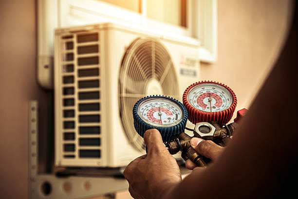 Professional Hvac technician working in Moseley, VA